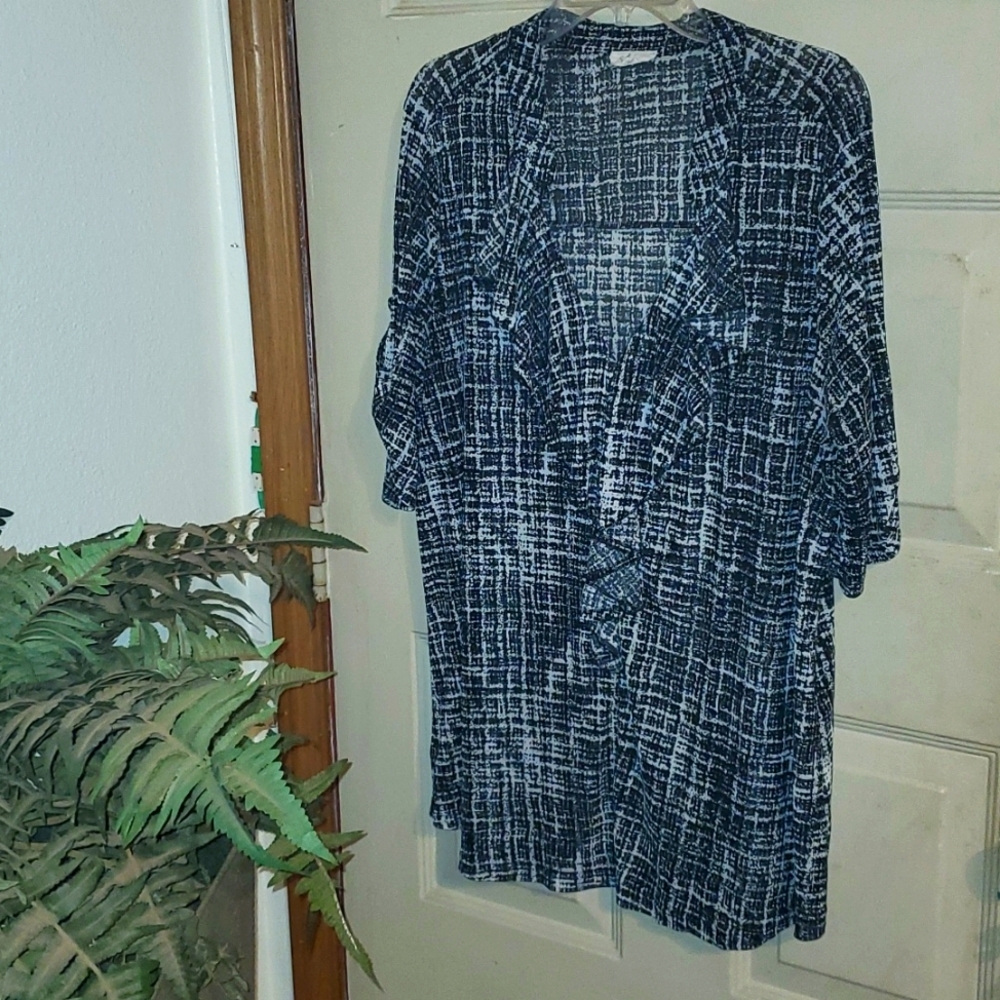 Black & white sheer blouse